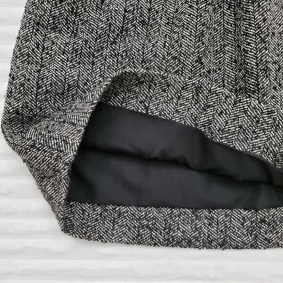 J.Crew Factory Tweed Herringbone Wool Blend Academia Sidewalk Skirt Size 00 - Picture 11 of 12